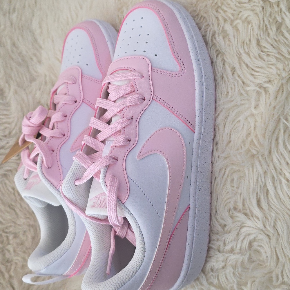 Nike Court Borough Low Recraft Athletic Shoes White Pink NEW 7Y 8.5W - Picture 4 of 7